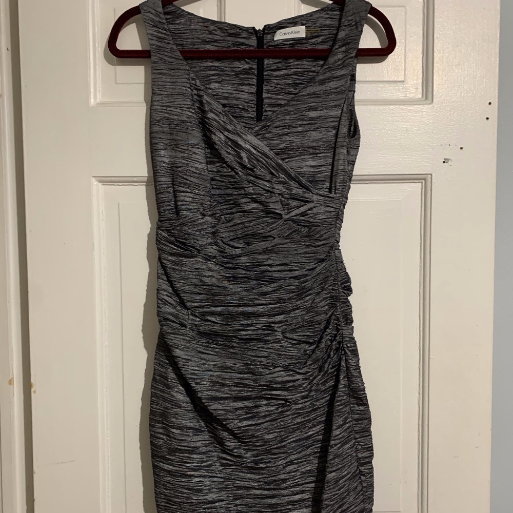 Calvin Klein  silvery/grey/black cocktail dress    size 2